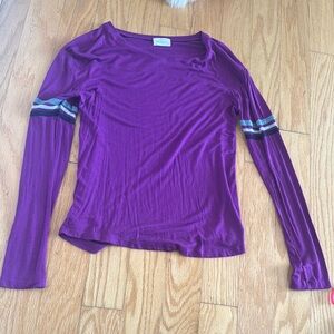 Glitz Purple Fitted Long Sleeve Blouse